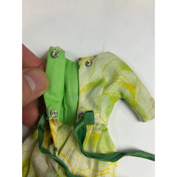 1960s Barbie clone yellow rose gown with hat & purse, 2-snap back set vtg - Picture 5 of 9